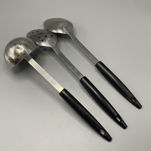 Vintage Kitchen Utensils Vegetable Mushrooms Peppers Serving Spoons Ladle Yellow - Picture 7 of 8